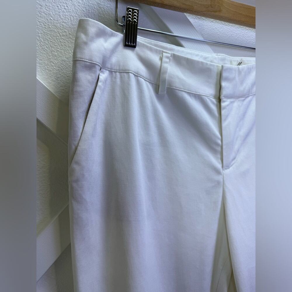 Alice + Olivia Janis Low Rise Cropped Flare Trouser Pants White Size 12 Lyocell - Picture 5 of 13